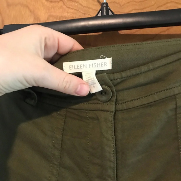 Eileen Fisher olive green pants, size 6 - Picture 3 of 5